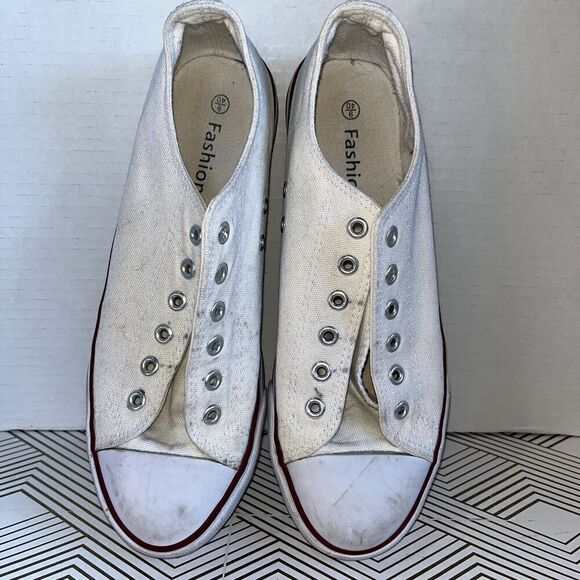 1970s Distressed Sneakers Chuck Taylor Look Alike Low Top Womens Size 9 - Picture 6 of 7